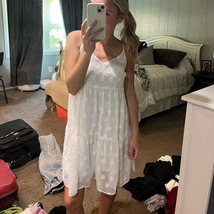 White polka dot sundress